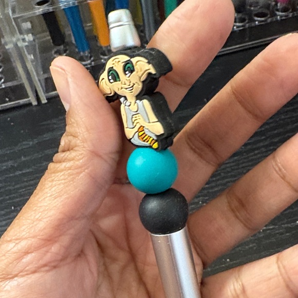 Character Pen with Turquoise and Black Beads - Picture 6 of 7
